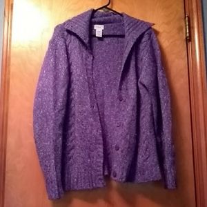 Purple cardigan sweater